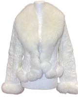 Ladies White Faux Fur Coat