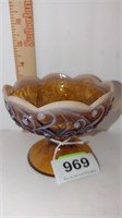 Fenton brown cameo opalescent small dish