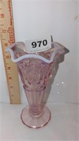 Fenton rosemilk opalescent rim vase