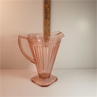 Pink depression glass pitcher