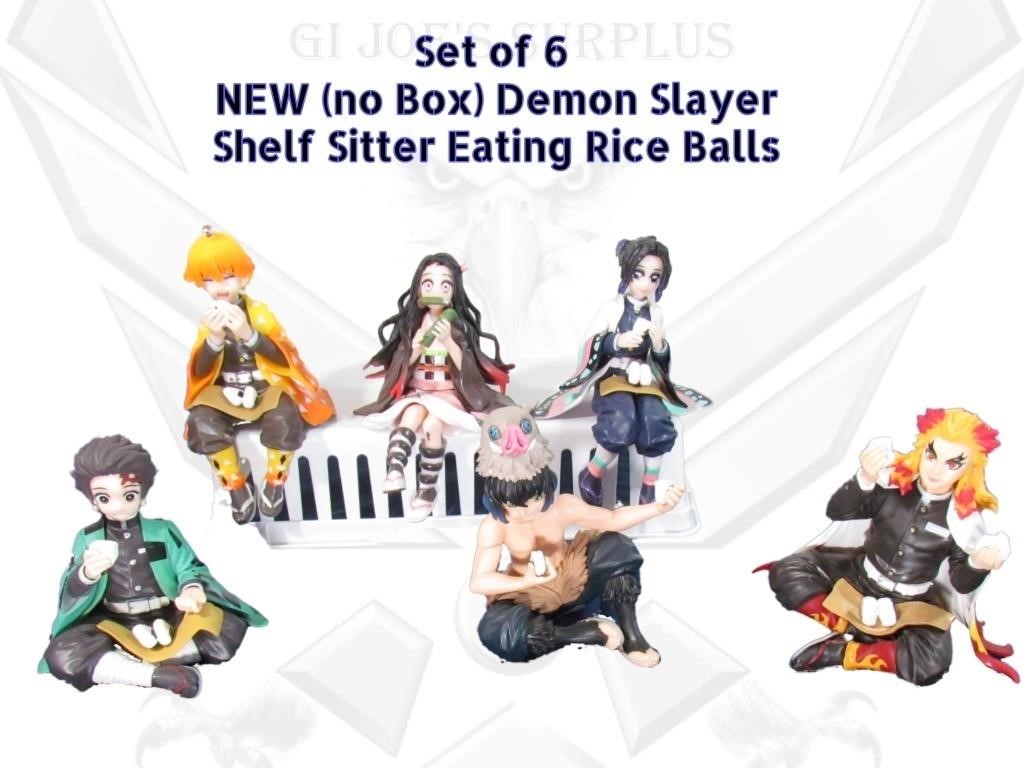 6 Demon Slayer Shelf Sitter Rice Ball NEW