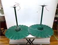 Pair Steel & Porcelain Light Fixtures 20"D