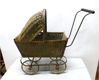 Antique Wicker Doll Carriage