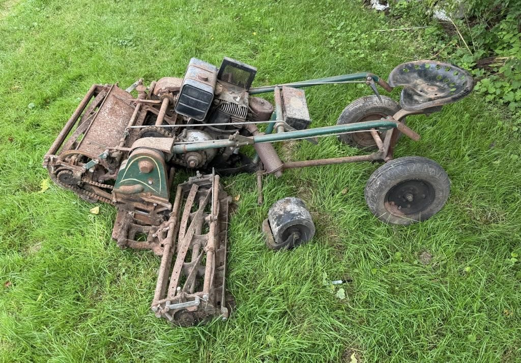 Locke Triplex Mower with Seat, was stored inside