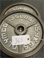 (2) 35 lbs Metal Weight Plates