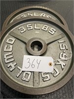 (2) 35 lbs Metal Weight Plates