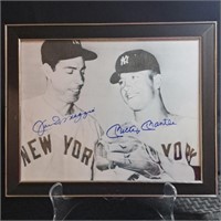 M. Mantle, J. DiMaggio Signed 8x10 Photo