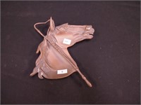 7" Majestic bronze equine ashtray marked