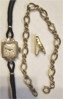 10k Gold Filled Watch, Tie Clip, Bracelet (16.4g)
