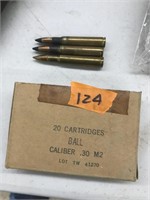 WWII US GI 30-06 20 rounds Black Tip w/ box