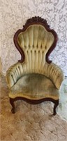 Very Nice Green Victorian Style Upholstered Chair