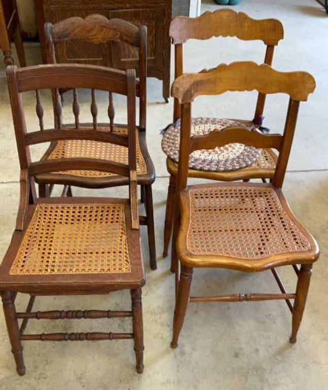 4 cane seat chairs
