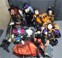Huge Lot of 10 Stuffed Witches Halloween