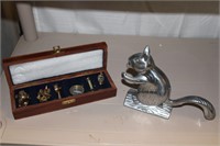 Navy Diver desk set and Metal Nutcracker