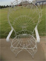 Wrought Iron White Peacock Chair
