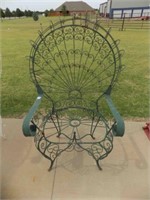 Wrought Iron Green Peacock Chair