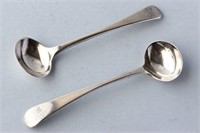 Pair of Georgian Sterling Silver Mustard Spoons,
