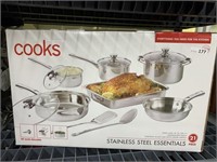 21 PC COOKS STAINELSS STEEL COOKWARE SET
