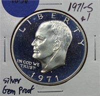 1971-S Silver Proof Eisenhower Dollar Gem
