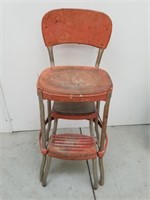 Vintage metal step stool chair