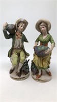 Pair of Porcelain Man and Woman with Grapes