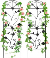 2 Packs 64x17 Metal Garden Trellis  Black