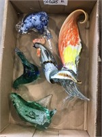 Colored glass birds