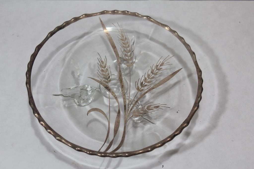 A Footed Silver Overlay Tray