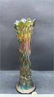 Carnival Glass Fluted Vase (11.5"H) (M103)
