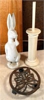 bunny lawn ornament- TP stand & plant base