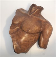 CERAMIC MALE BUST WALL HANGING, SIGNED T. HICO