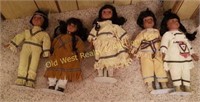 (5) Porcelain Indian Dolls (BS)