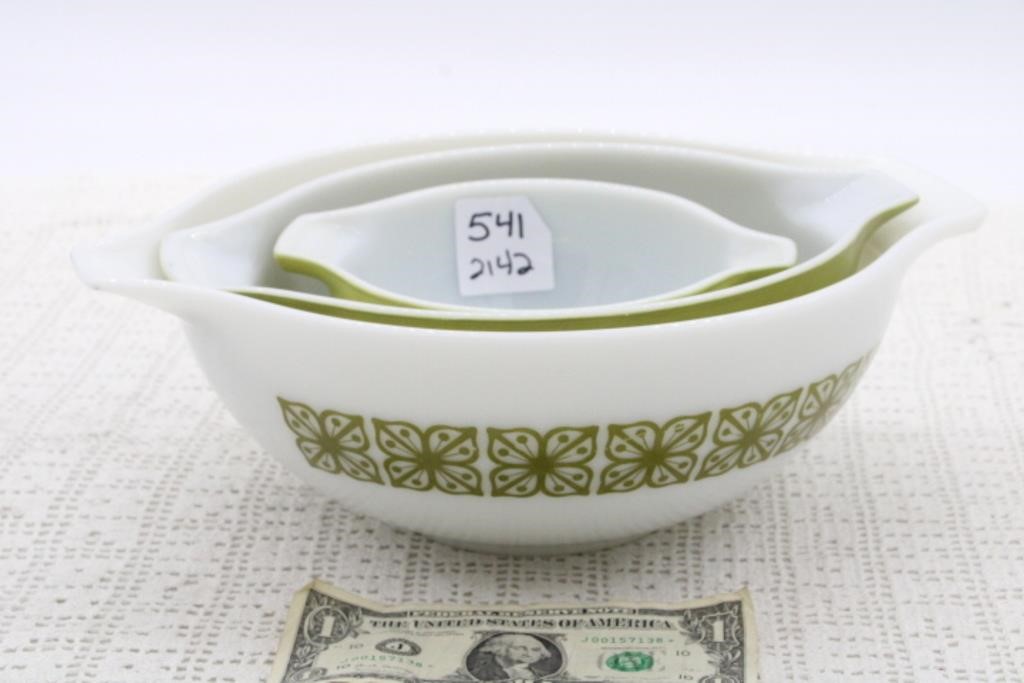 (3) PYREX VERDE AUTUMN FLORAL BOWL