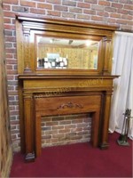 Antique Fireplace Mantel - 60" x 12" x 81" Tall