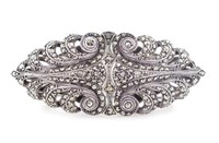 Art Deco marcasite and silver dress clips / brooch