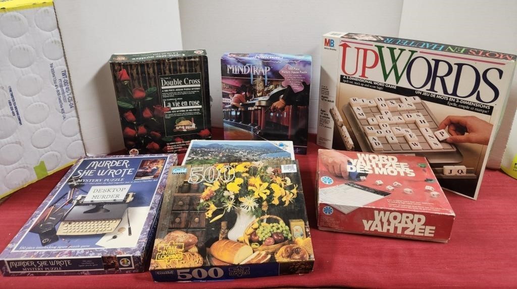 Assorted Puzzles, Up Words Game and Yahtzee Game