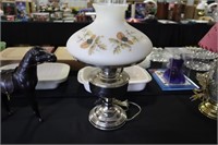 Aladdin electrified oil lamp with acorn decorated
