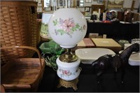 Gone with the Wind lamp with hand painted flowers