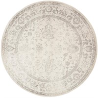 Adirondack Ivory/Silver 7 ft. Round Area Rug