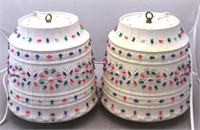 Vintage pair Lawnware patio plastic swag lamps