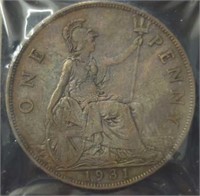 1931 large British penny