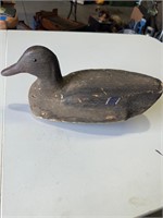 Vnt Wooden Duck Hand Crafted Carved Glass Eyes