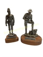 Two Michael Ricker Cast Pewter Sculptures