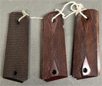 3 Pair 1911 Checkered Walnut Grips