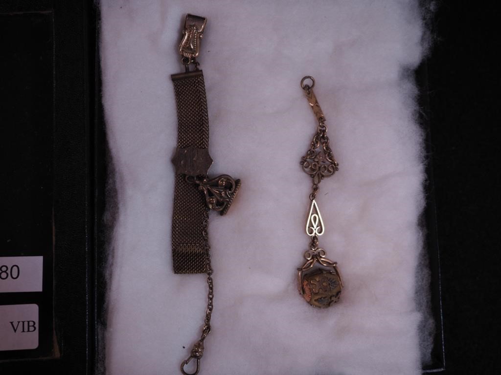 Two goldfilled watch fobs (one as-is)
