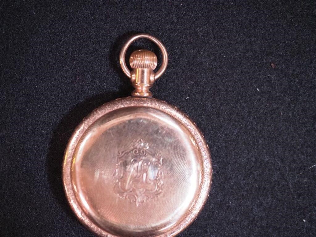 Goldfilled closed case pocket watch marked J W Co,
