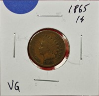 1865 Indian Cent VG