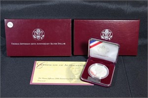 1993 S Thomas Jefferson 250th Anniversary Silver D