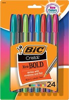 BIC Cristal Xtra Bold Fashion Ballpoint Pen-24Ct