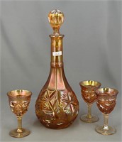 Bremen decanter w/three wines - marigold